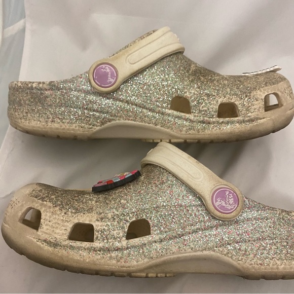 Crocs Classic Girls Size C13 Glitter Rubber Slip On Clog With Swift Music Charms - Picture 5 of 15